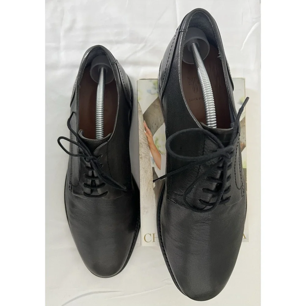Frye Mens Corey Oxford Lace Up Goat Leather Black Casual Dress Wedding Shoes 11M